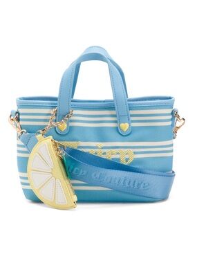 Juicy Couture Paradise Striped Crossbody with Lemon Charm NWT
